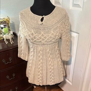 Elegant Cream Cable Knit Sweater